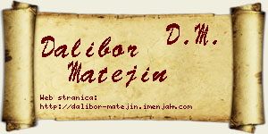 Dalibor Matejin vizit kartica